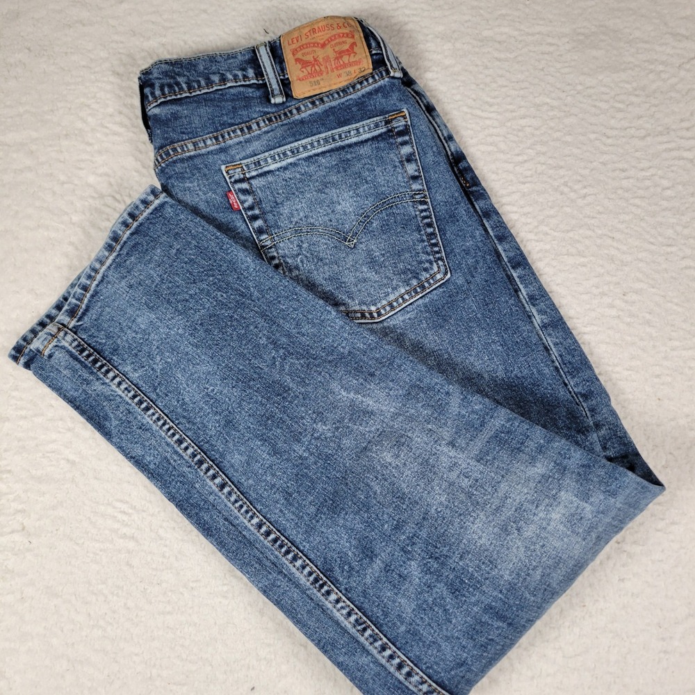 Levi's 510 Skinny Jeans Mens 38x32 Medium Wash Blue Denim Tapered Fit Pants
